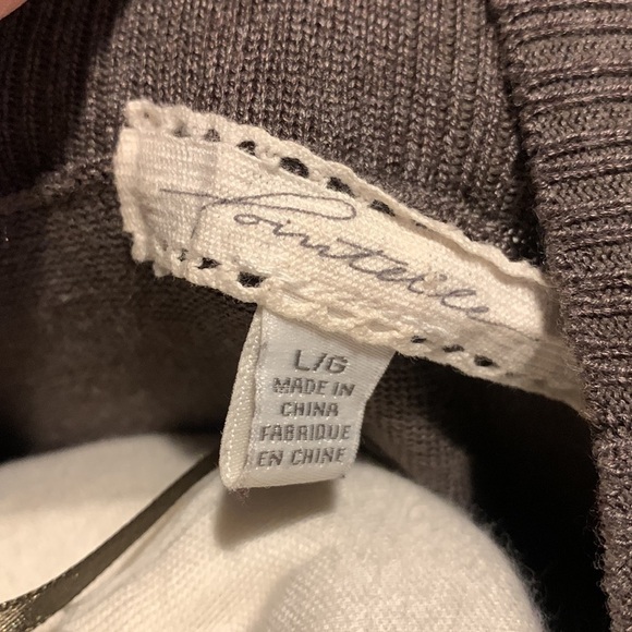 Pointelle Brown Cardigan Sweater Women’s Large - Picture 3 of 6